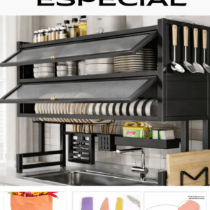 Escurridor De Platos Doble Tapa 65cm mas obsequio Set de cuchillos GRATIS